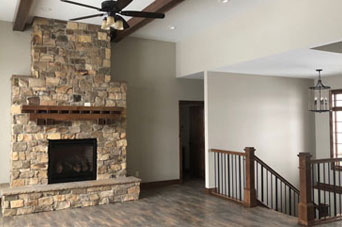 custom stone fireplace